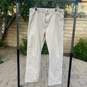 Vintage Wrangler Men's Cream Denim Trousers